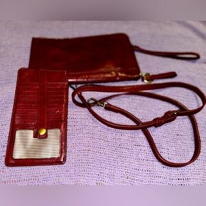 Joy Susan wild-berry vegan leather convertible wristlet with wallet